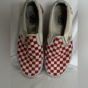 Vans slip on - red/white checkerboard - Men’s 10.5